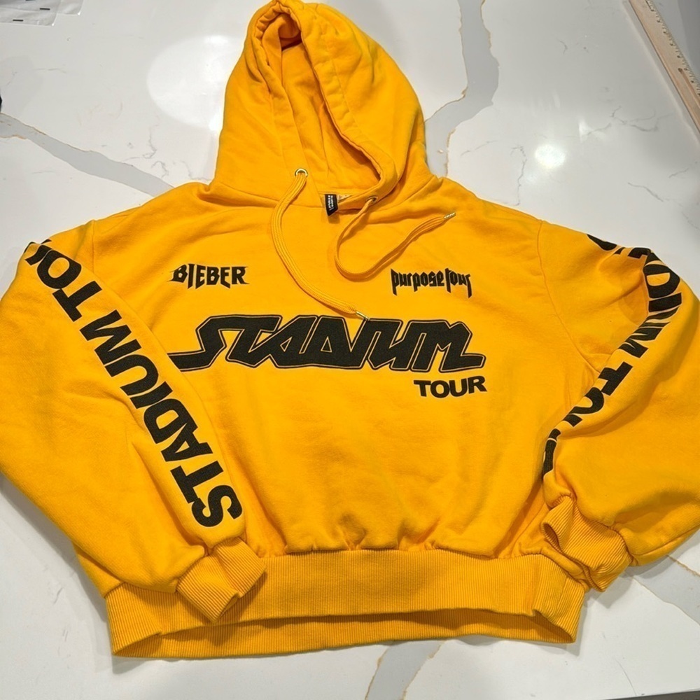 Justin Bieber Purpose Tour Cropped Hoodie Size Large